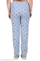 Solid cotton blend women's pyjama pack of 2 (calf-length), modern design with relaxed fit and breathable fabric for comfortable sleep